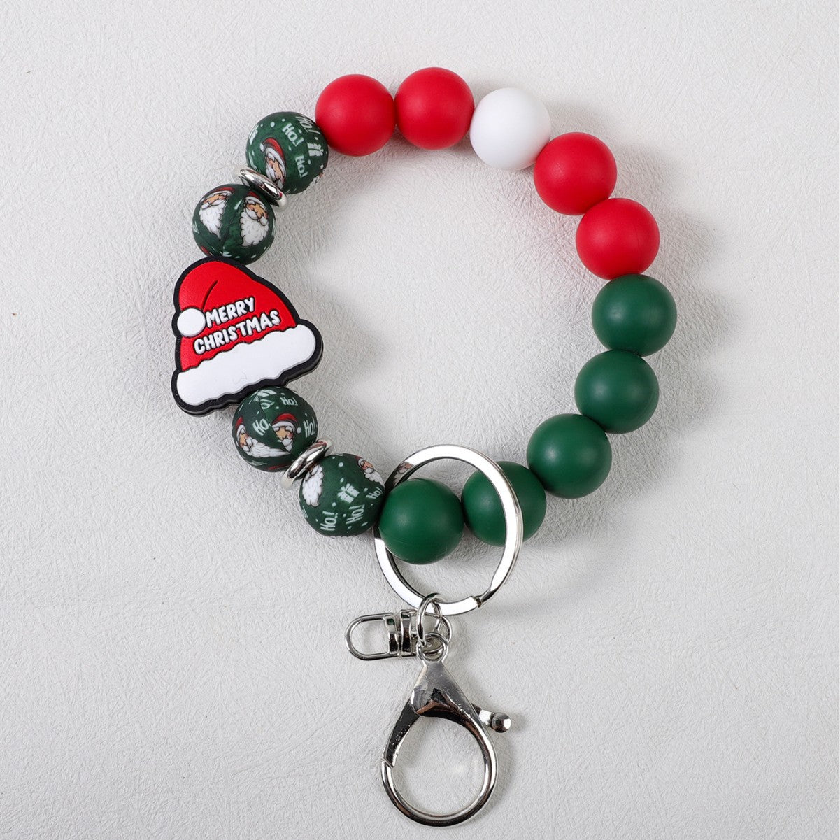 Wholesale Christmas Cute Silicone Beaded Keychain Bag Pendant Accessories Christmas Gift